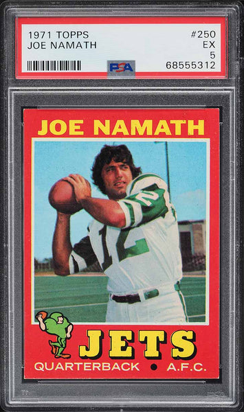 1971 Topps FB Card #250 Joe Namath New York Jets HOF PSA 5 EX (MGD2)