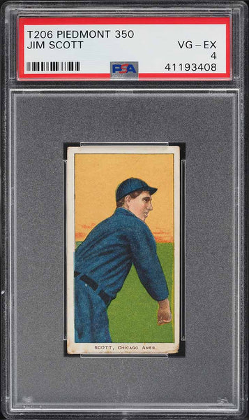 1909-11 T206 Jim Scott Chicago, PIEDMONT 350/25 PSA 4 VGEX (MGD2)