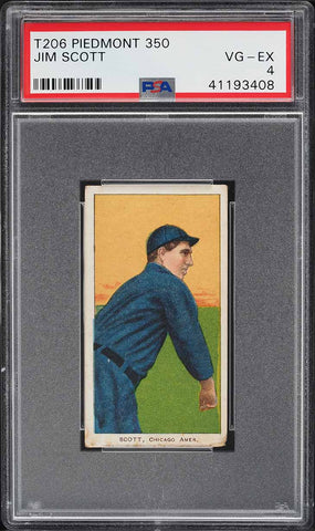 1909-11 T206 Jim Scott Chicago, PIEDMONT 350/25 PSA 4 VGEX (MGD2)