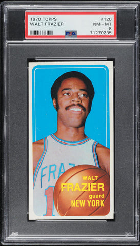 1970 Topps BkB Card #120 Walt Frazier New York Knicks HOF PSA 8 NM-MT (MGD2)