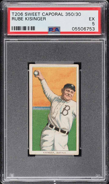 1909-11 T206 Rube Kisinger Buffalo, SWEET CAPORAL 350/30 PSA 5 EX (MGD2)