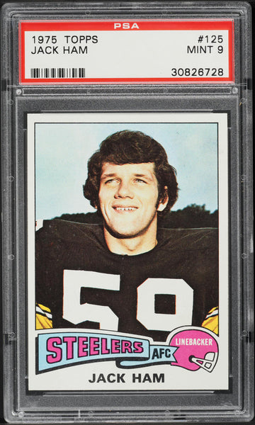 1975 Topps FB Card #125 Jack Ham Pittsburgh Steelers HOF PSA 9 MINT (MGD2)