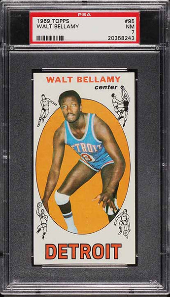 1969 Topps BkB Card # 95 Walt Bellamy Detroit Pistons HOF PSA 7 NRMT (MGD2)