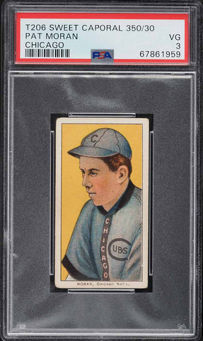 1909-11 T206 Pat Moran CHICAGO, SWEET CAPORAL 350/30 PSA 3 VG (MGD2)