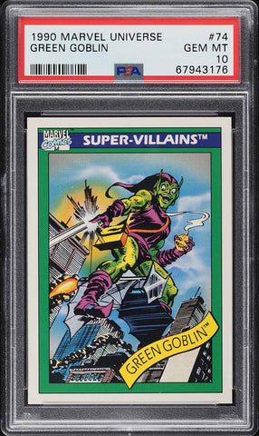 1990 Impel Marvel Universe Card # 74 Green Goblin PSA 10 GEM MINT (MGD2)