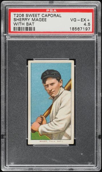 1909-11 T206 Sherry Magee WITH BAT SWEET CAPORAL 350/30 PSA 4.5 VGEX+ PWCC-E (MGD2)