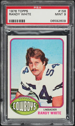 1976 Topps FB Card #158 Randy White Dallas Cowboys HOF ROOKIE RC PSA 9 MINT (MGD2)