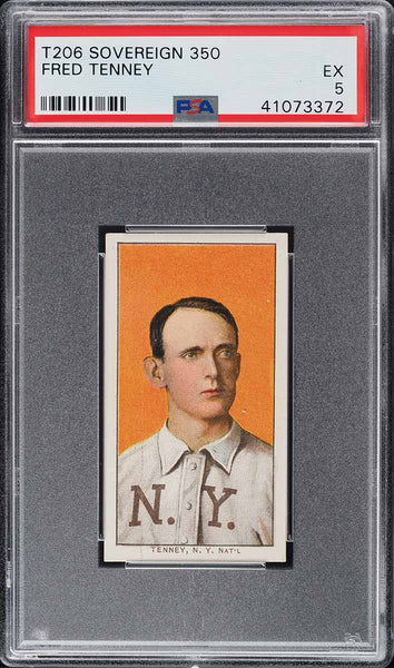 1909-11 T206 Fred Tenney New York SOVEREIGN 350 PSA 5 EX PWCC-E (MGD2)