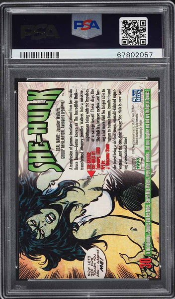 1993 Marvel Masterpieces Card # 30 She-Hulk PSA 10 GEM MINT (MGD2)