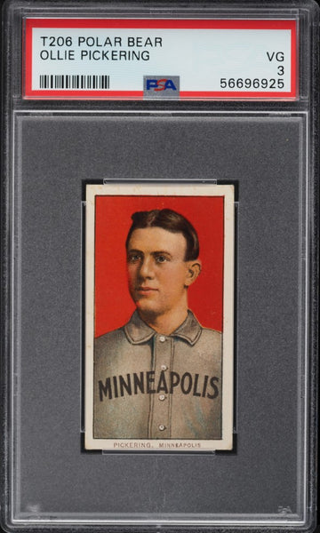 1909-11 T206 Ollie Pickering Minneapolis, POLAR BEAR PSA 3 VG (MGD2)