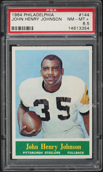 1964 Philadelphia FB Card #144 John Henry Johnson Pittsburgh Steelers HOF PSA 8.5 (MGD2)