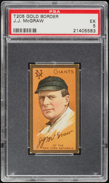 1911 T205 Gold Border Piedmont JOHN McGRAW New York Giants HOF PSA 5 EX (MGD2)