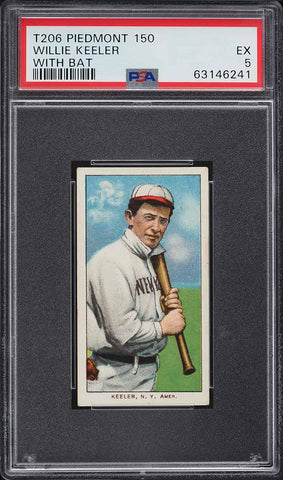 1909-11 T206 Willie Keeler HOF WITH BAT, PIEDMONT 150/25 PSA 5 EX PWCC-A (MGD2)