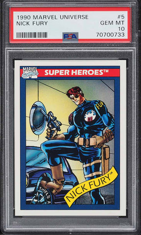 1990 Impel Marvel Universe Card # 5 Nick Fury PSA 10 GEM MINT (MGD2)