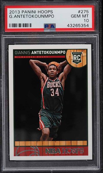 2013 Panini Hoops BkB Card #275 Giannis Antetokounmpo ROOKIE RC PSA 10 GEM MINT (MGD2)