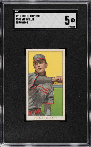 1909-11 T206 Vic Willis St. Louis HOF THROWING, SWEET CAPORAL 350/30 SGC 5 EX (MGD2)