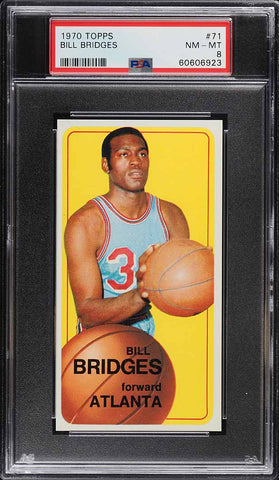 1970 Topps BkB Card # 71 Bill Bridges Atlanta Hawks PSA 8 NM-MT (MGD2)