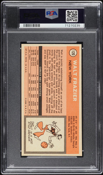 1970 Topps BkB Card #120 Walt Frazier New York Knicks HOF PSA 8 NM-MT (MGD2)