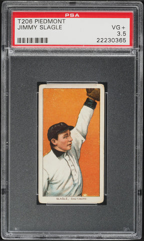 1909-11 T206 Jimmy Slagle Baltimore PIEDMONT 350/25 PSA 3.5 VG+ (MGD2)