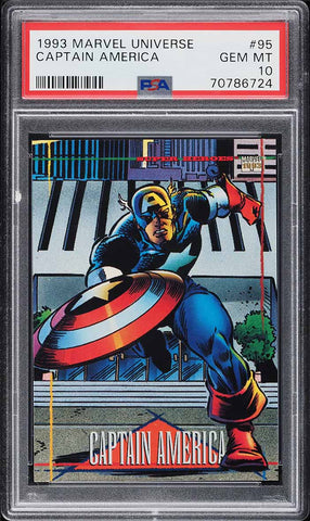 1993 Marvel Universe Card # 95 Captain America PSA 10 GEM MINT (MGD2)