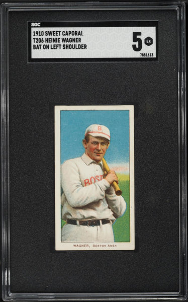 1909-11 T206 Heinie Wagner BAT LEFT SHOULDER, SWEET CAPORAL 350/30 SGC 5 PWCC-A (MGD2)