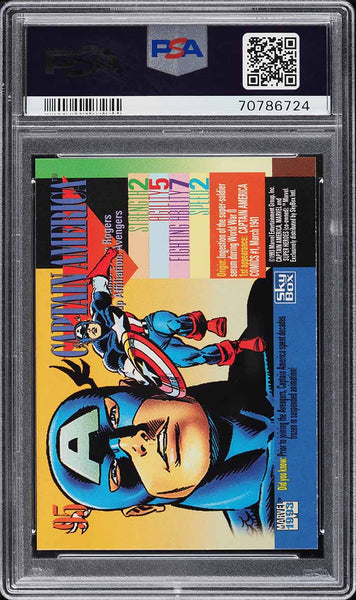 1993 Marvel Universe Card # 95 Captain America PSA 10 GEM MINT (MGD2)