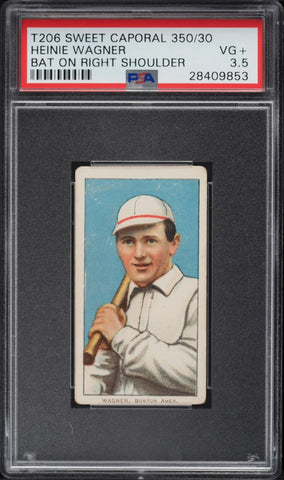 1909-11 T206 Heinie Wagner BAT ON RIGHT SHOULDER, SWEET CAPORAL 350/30 PSA 3.5 (MGD2)