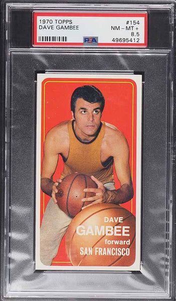 1970 Topps BkB Card #154 Dave Gambee San Francisco Warriors PSA 8.5 NM-MT+ (MGD2)