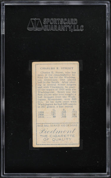 1911 T205 Gold Border Piedmont CHARLES GABBY STREET Washington Senators SGC 4 (MGD2)