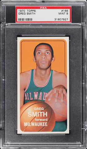 1970 Topps BkB Card #166 Greg Smith Milwaukee Bucks PSA 9 MINT (MGD2)