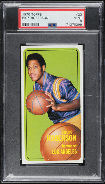 1970 Topps BkB Card # 23 Rick Roberson Los Angeles Lakers PSA 9 MINT (MGD2)