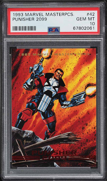 1993 Marvel Masterpieces Card # 42 Punisher 2099 PSA 10 GEM MINT (MGD2)