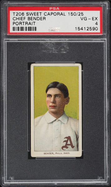 1909-11 T206 Chief Bender HOF PORTRAIT, SWEET CAPORAL PSA 4 VGEX (MGD2)