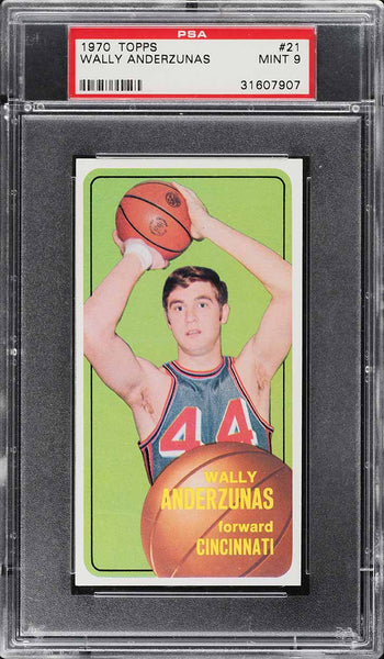 1970 Topps BkB Card # 21 Wally Anderzunas Cincinnati Royals PSA 9 MINT (MGD2)