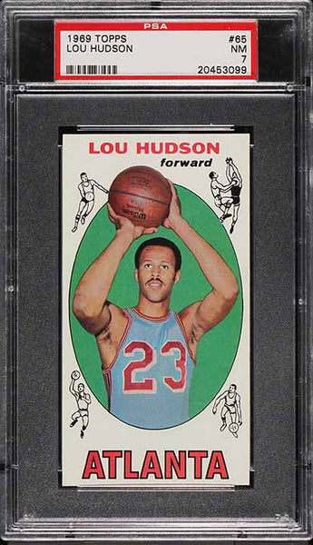 1969 Topps BkB Card # 65 Lou Hudson Atlanta Hawks HOF ROOKIE RC PSA 7 NRMT (MGD2)