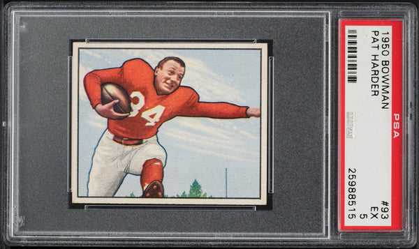 1950 Bowman FB Card # 93 Pat Harder Chicago Cardinals HOF PSA 5 EX (MGD2)