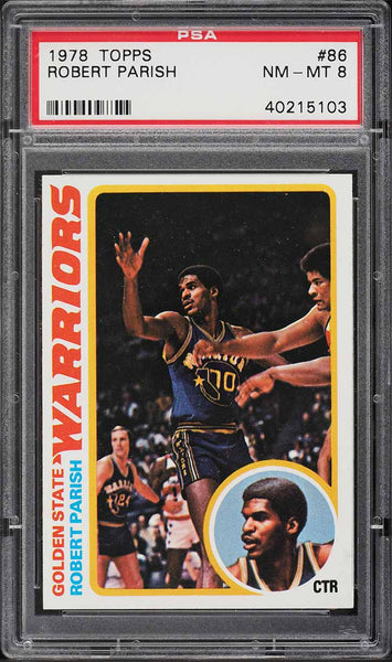 1978 Topps BkB Card # 86 Robert Parish Golden State Warriors HOF PSA 8 NM-MT (MGD2)