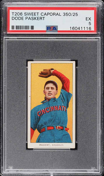 1909-11 T206 Dode Paskert Cincinnati, SWEET CAPORAL 350/25 PSA 5 EX (MGD2)