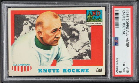 1955 Topps All-American FB Card # 16 Knute Rockne HOF PSA 6 EXMT PWCC-E (MGD2)