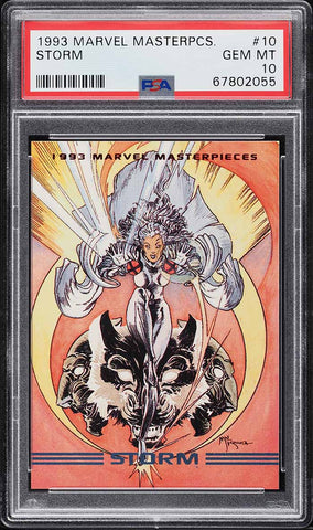 1993 Marvel Masterpieces Card # 10 Storm PSA 10 GEM MINT (MGD2)