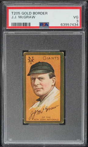 1911 T205 Gold Border Sweet Caporal JOHN McGRAW New York Giants HOF PSA 3 VG (MGD2)