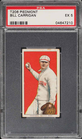 1909-11 T206 Bill Carrigan BOSTON, PIEDMONT 350/25 PSA 5 EX (MGD2)