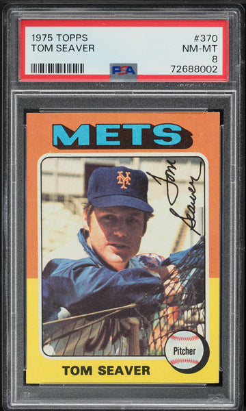 1975 Topps BB Card #370 Tom Seaver New York Mets HOF PSA 8 NM-MT (MGD2)