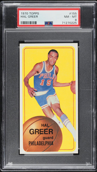 1970 Topps BkB Card #155 Hal Greer Philadelphia 76ers HOF PSA 8 NM-MT (MGD2)