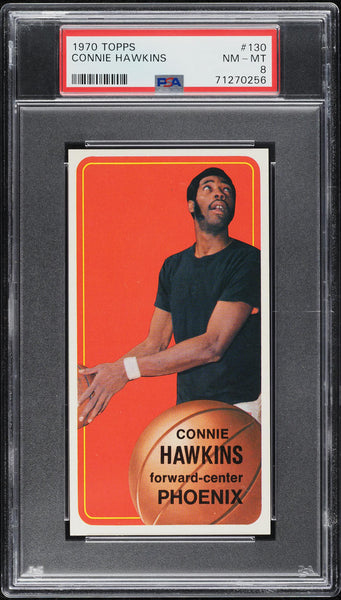 1970 Topps BkB Card #130 Connie Hawkins Phoenix Suns HOF PSA 8 NM-MT (MGD2)