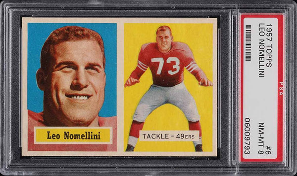 1957 Topps FB Card # 6 Leo Nomellini San Francisco 49ers HOF PSA 8 PWCC-A (MGD2)