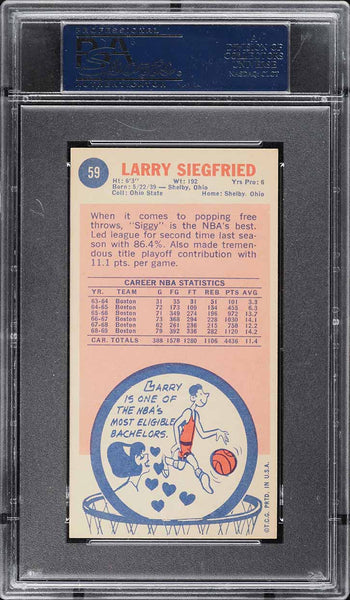 1969 Topps BkB Card # 59 Larry Siegfried Boston Celtics ROOKIE RC PSA 7 NRMT (MGD2)