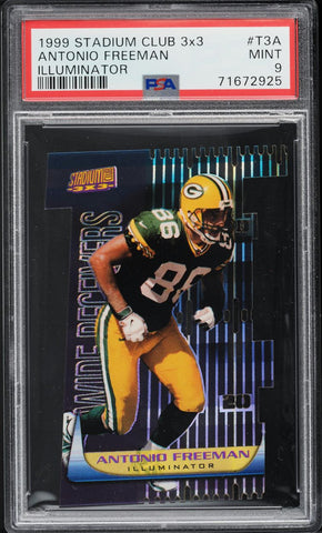 1999 Stadium Club FB Card #T3A Antonio Freeman 3x3 ILLUMINTOR PSA 9 MINT (MGD2)