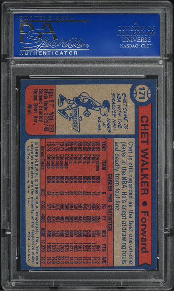 1974 Topps BkB Card #171 Chet Walker Chicago Bulls HOF PSA 8 NM-MT (MGD2)