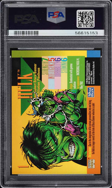 1993 Marvel Universe Card # 1 The Incredible Hulk PSA 10 GEM MINT (MGD2)